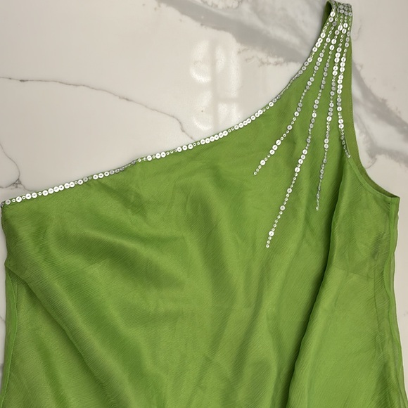 NWT laundry by Shelli Segal Vintage sequin Halter top elastic waist 100% Silk - Picture 2 of 10